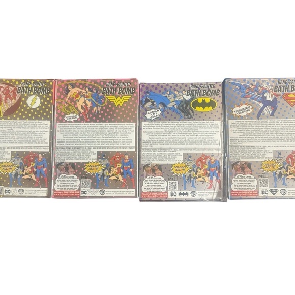 Hi Peach Layne JLA 4 Bath Bomb Bundle, Flash, Batman, Superman, Wond Woman - Picture 2 of 13